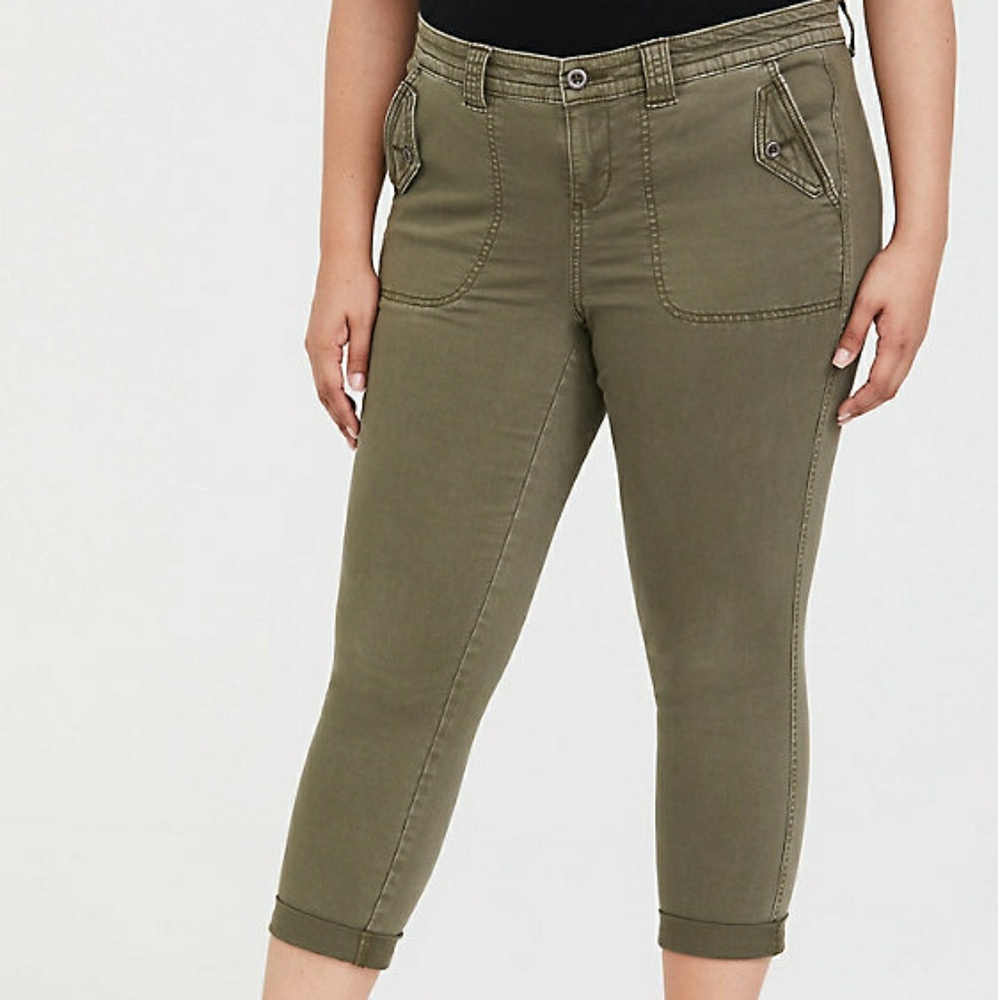 Torrid Olive Military Cropped Pants